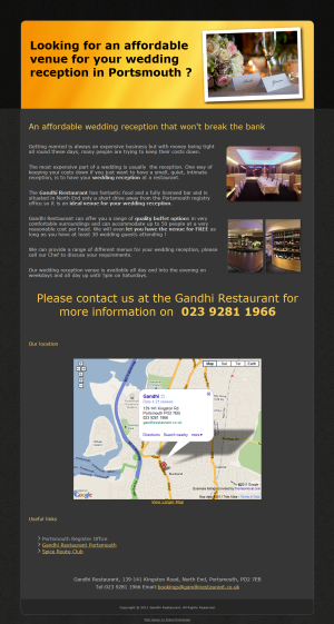 Gandi restaurant wedding venue Portsmouth