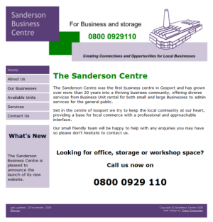 The Sanderson Centre website image
