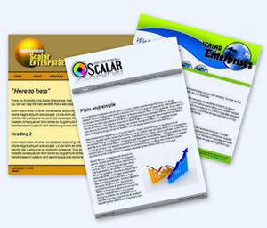 Scalar Enterprises web design graphics examples collage