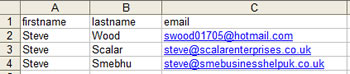 email list spreadsheet example