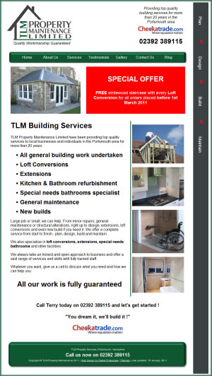 TLM Property Maintenance and building services new look web site